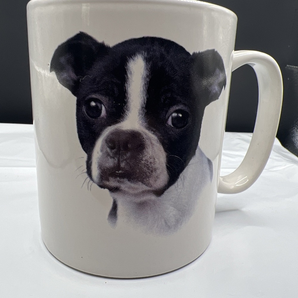 Vintage Boston Terrier Puppy Ceramic Coffee Mug Puppies-Kittys Dog Lover 16oz